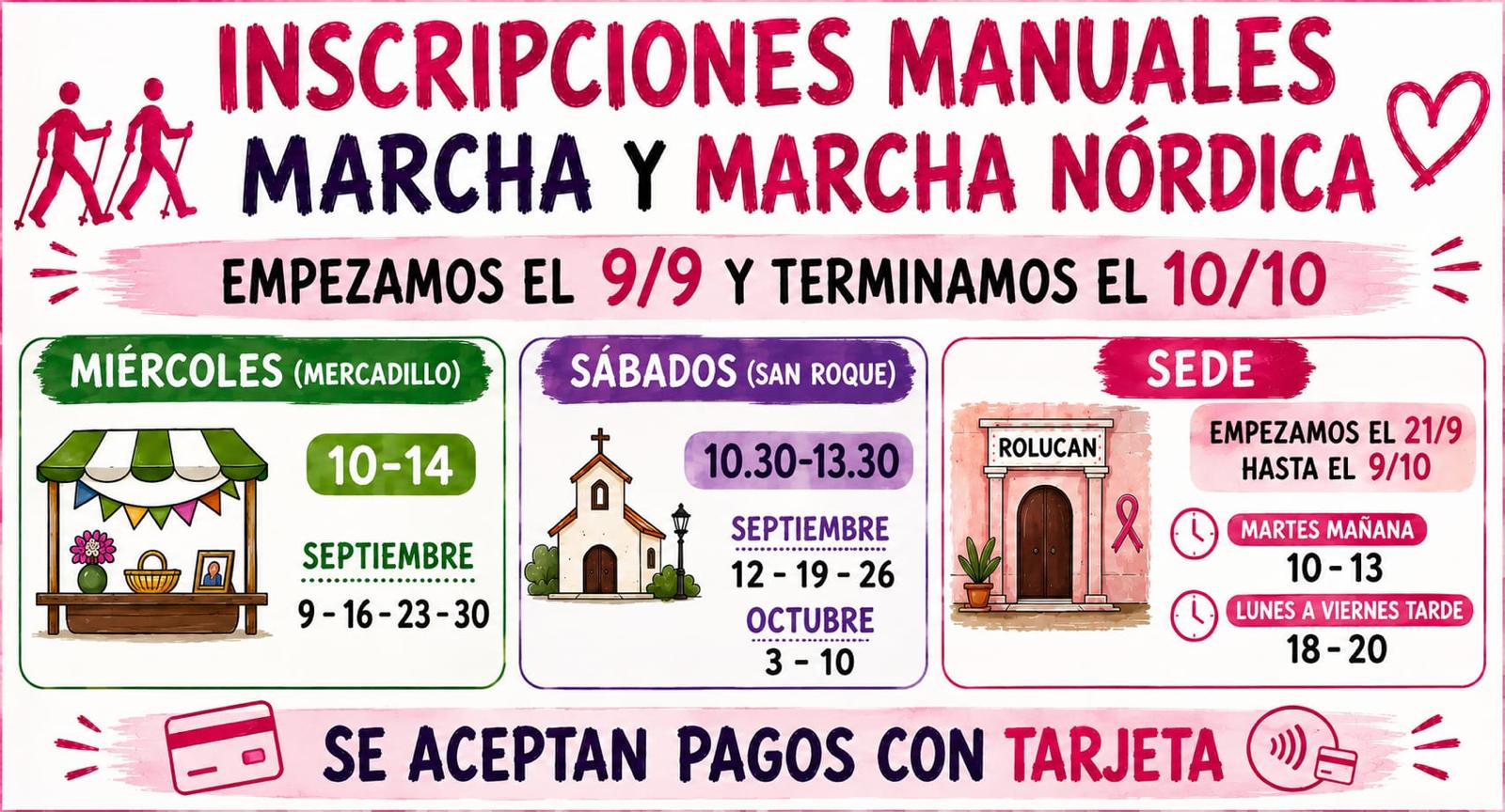 Inscripción presencial en marcha y marcha nórdica